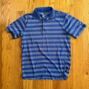 Nike Blue Striped Polo Shirt